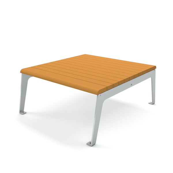 Cedar 42" Plaza Table with Silver Frame